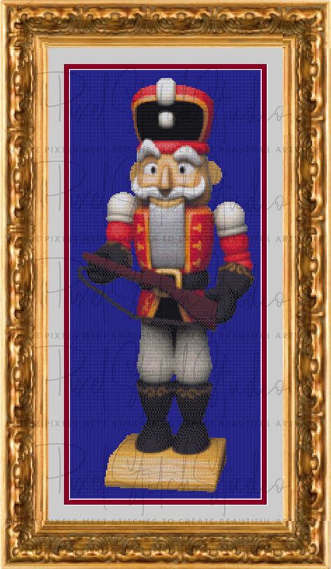 Red Nutcracker Counted Cross Stitch Pattern Pattern Only