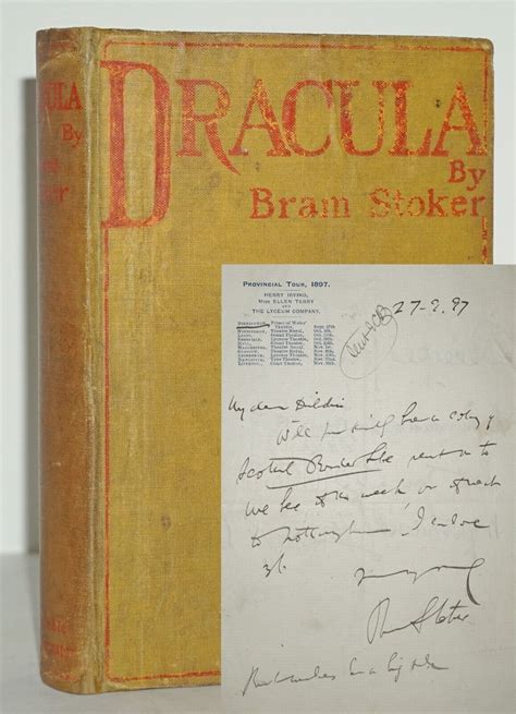 Dracula First Issue W Signed Letter By Bram Stoker Very Good