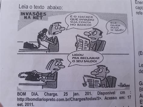 O Que Pode Provocar Humor Nessa Charge