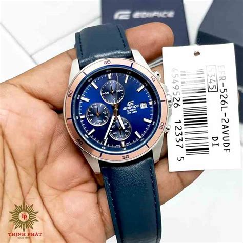 CASIO EDIFICE EFR 526L 2AVUDF NAM QUARTZ PIN KÍNH CỨNG DÂY DA