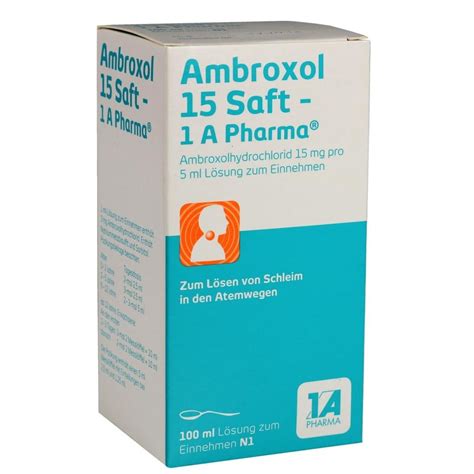 Ambroxol 15 Saft 1a Pharma 100 Ml Schon Ab 202 Eur Pzn 03201319