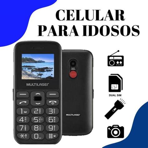 Celular para idosos vita iv botão sos dual teclas grandes p9120