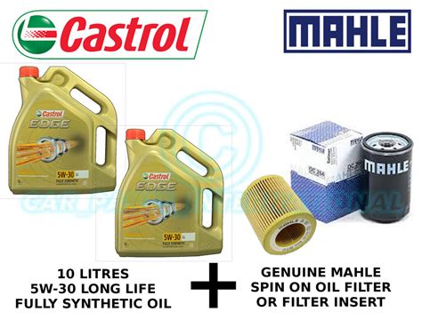 MAHLE Engine Oil Filter OX 557D Plus 10 Litres Castrol Edge 5W 30 LL F