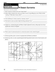 Ocean Currents Worksheet for 9th - 12th Grade | Lesson Planet