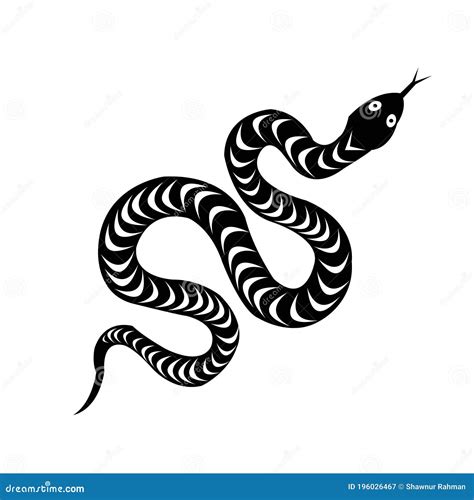 Snake Silhouette Illustration Vector Tattoo Design Stock Vector