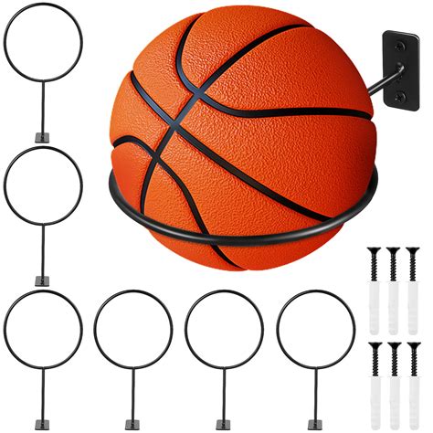 7 Pcs Wall Ball Rack Basketball Hoop Racks For Balls Storage