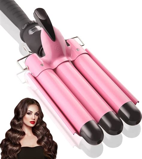 Amazon Triple Barrel Ceramic Tourmaline Curling Iron Wand With