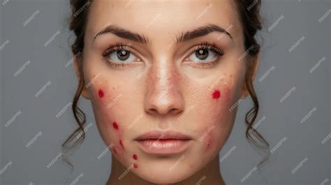 Premium Photo Facial Skin Problem Acne Disease In Adult Close Up