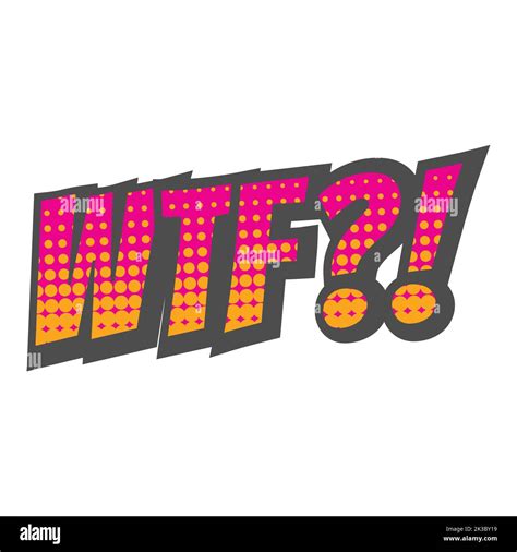 Wtf 3d Letters With Halftone Vector Wtf Lettering Colorful Pop Art