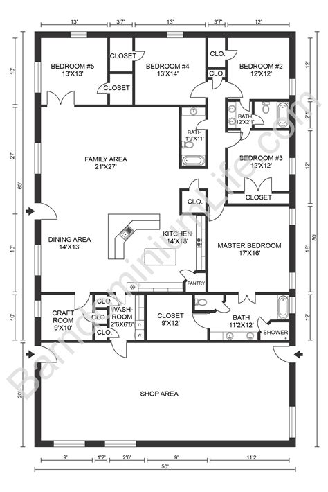 13 Best 5 Bedroom Barndominium Floor Plans Barndominium Floor Plans Barn Homes Floor Plans