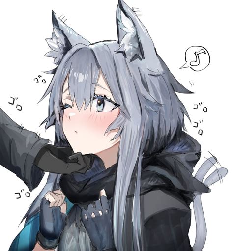 Safebooru 1girl Animal Ears Arknights Bangs Black Gloves Black Jacket