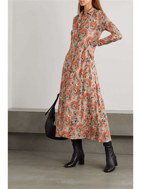 Rosetta Getty Floral Print Stretch Jersey Shirt Dress Net A Porter