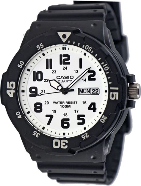 Reloj Casio Silicona Negra Esfera Blanca N M Negro Mrw H Bvcf Ps