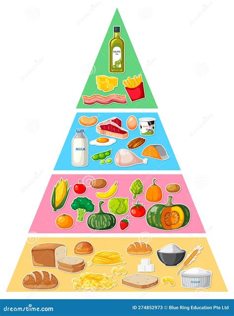 Food Nutrition Groups Pyramid Stock Vector Illustration Of Food Collection 274852973