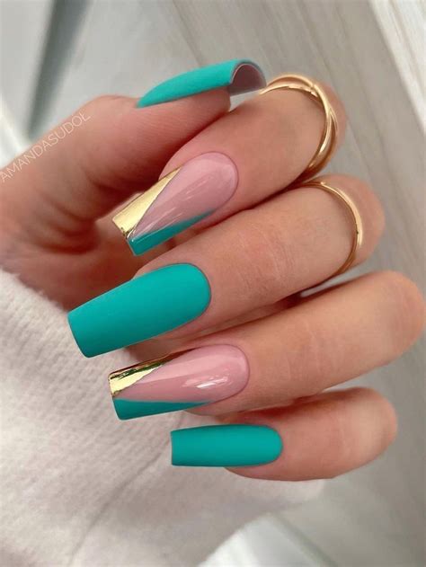 Turquoise Teal Nails Turquoise Nail Polish Turquoise Nail Designs