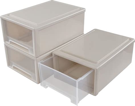 Amazon Callyne 3 Packs Plastic Stacking Storage Drawer Compact