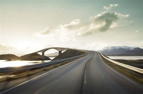 Atlantic Road At High Speed Norway Stock Photo Image Of