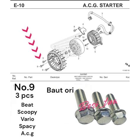 Jual Baut Kipas Magnet Beat Scoopy Vario Spacy A C G Shopee Indonesia