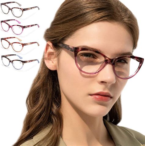 Zenottic Reading Glasses 4 Pair Quality Ladies Fashion Readers For Women Clear Lens