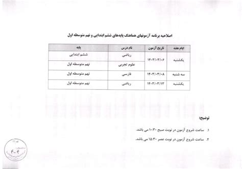 برنامه جدید امتحانات پایه ششم و نهم اعلام شد یکم خرداد ۱۴۰۳ شهرآرانیوز