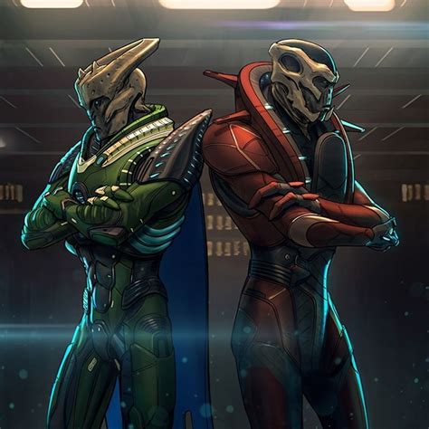 Two Alien Men Standing Next To Each Other