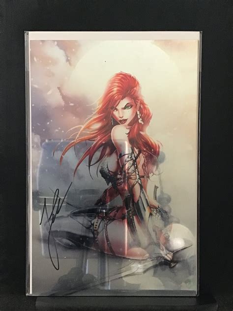 Immortal Red Sonja Signed By Jamie Tyndall With Coa Virgin Metal Cvr