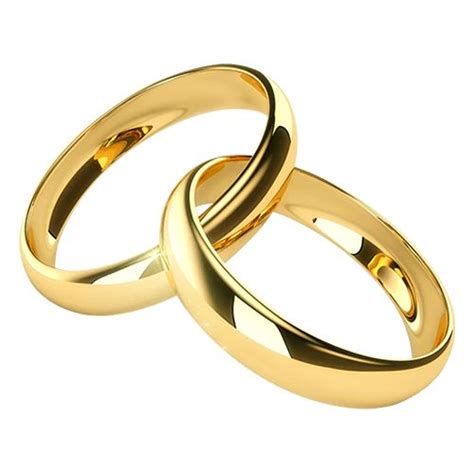 Two Gold Wedding Rings On White Background