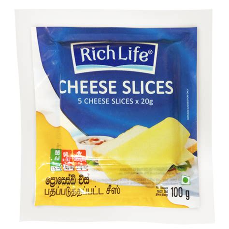 Rich Life Processed Cheese Slices 5x20g Supersavings