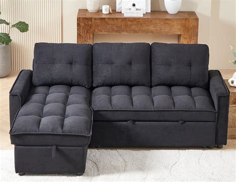 Amazon Erye L Shaped Seaters Sleeper Sectional Sofa W Pull Out