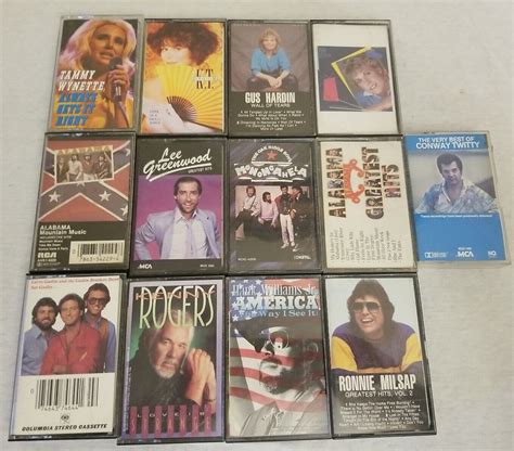 Lot Of 13 Assorted Country Cassettes Hank Williams Kenny Rogers Conway Twitty Ebay