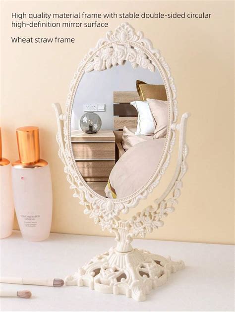 European Style Retro Double Sided Makeup Mirror For Bedroom Desk