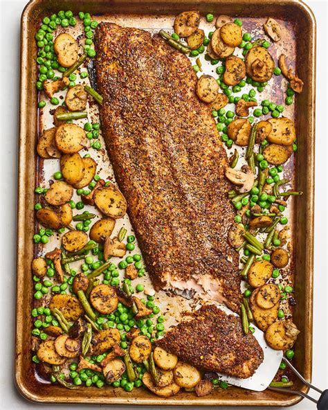 Recipe Trader Joes Sheet Pan Crispy Salmon Veggies Kitchn