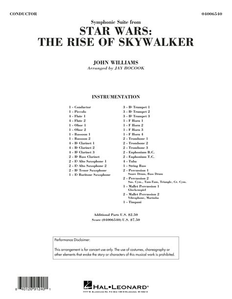 Symphonic Suite From Star Wars The Rise Of Skywalker Arr Bocook