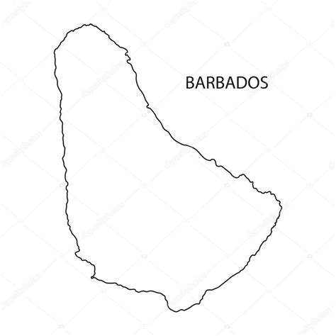 Outline Of Barbados Map Stock Vector Chrupka