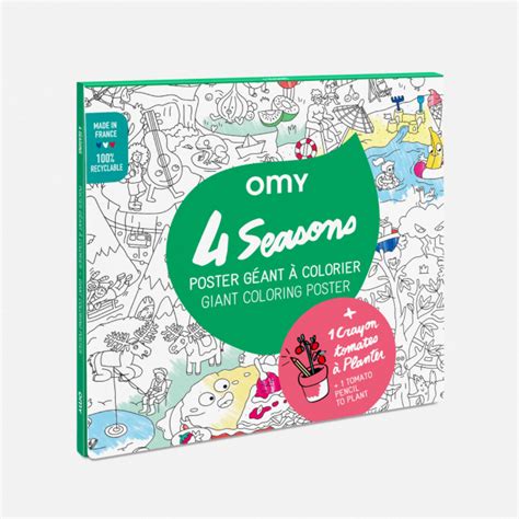 4 Seasons Giant Colouring Poster + Planting Pencil - Hip&Mama