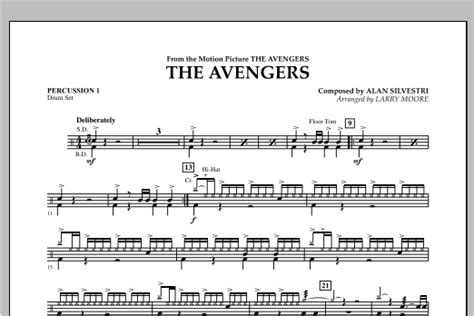 The Avengers Main Theme Arr Larry Moore Percussion 1 By Alan Silvestri Sheet Music For