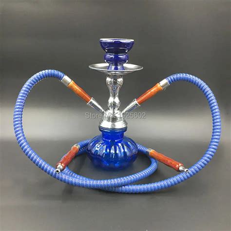 Glass Bottle Hookah Smoking Hookah Pipe And Water Pipe Weed Hookah Shisha Blue Hose Free