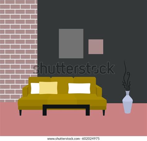 Vector Illustration Interior Room Living Room Stock Vector Royalty Free 602024975