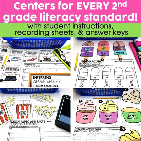 2nd Grade Mega Centers Bundle Math And Literacy Centers For The Year Lucky Little Learners