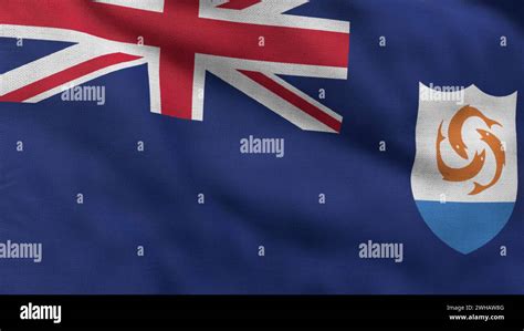 High Detailed Flag Of Anguilla National Anguilla Flag 3d Illustration