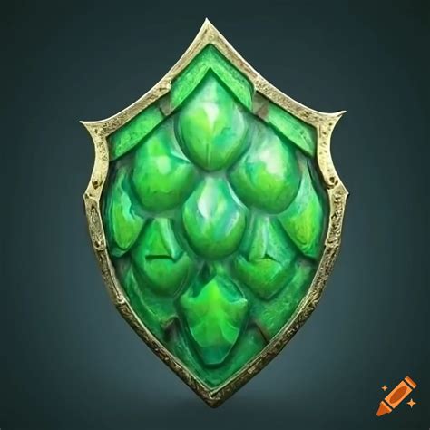 Artifact Shield With Green Dragon Scales On Craiyon