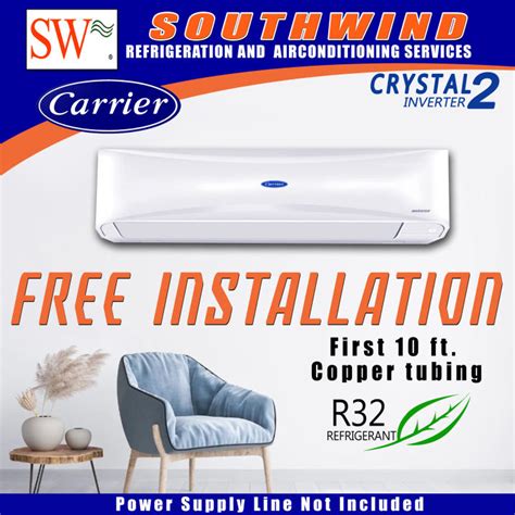 Carrier Hp Crystal Split Type High Wall Airconditioner Free