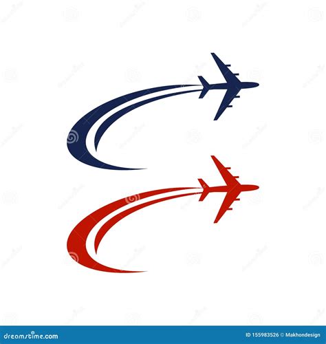 Plane Logo Design. Creative Vector Icon with Plane and Ellipse Shape. Vector Illustration. Stock ...