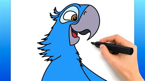 How To Draw Blu From The Movie Rio Easy Drawing Tutorial Youtube