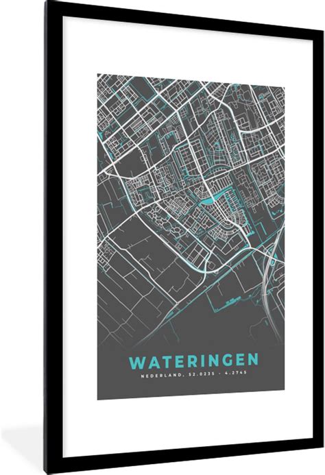 Fotolijst Incl Poster Stadskaart Plattegrond Wateringen Kaart