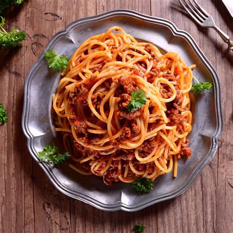 Delicioso Plato Pasta Con Carne Picada Sin Tomate Una Opci N