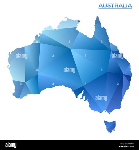 Vector Polygonal Australia Map Vibrant Geometric Country In Low Poly