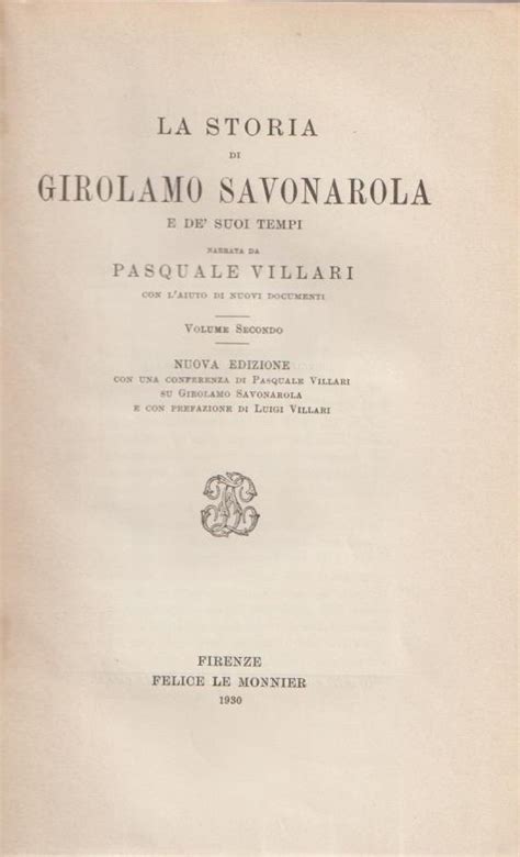 La Storia Di Girolamo Savonarola