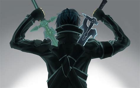 Kirito vista posterior arte de espada en línea espadas gemelas