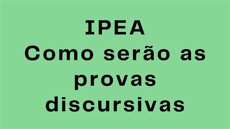 IPEA Como serão as provas discursivas YouTube